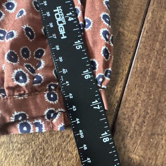 NWT Outerknown Rhiannon Ruffle Trim Tie Wrap Blouse Top Brown Women's Size XS - Picture 16 of 16